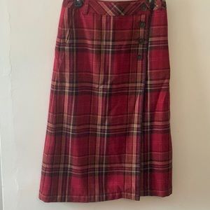 Eddie Bauer plaid wrap skirt